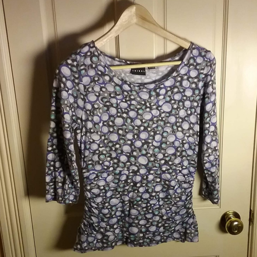 Tribal 3/4 Sleeve Bubble Top